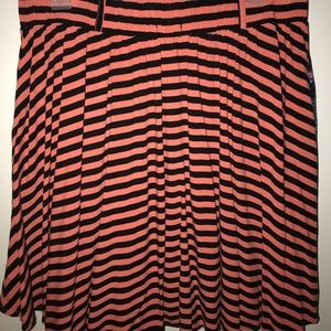 Black and Coral striped skirt